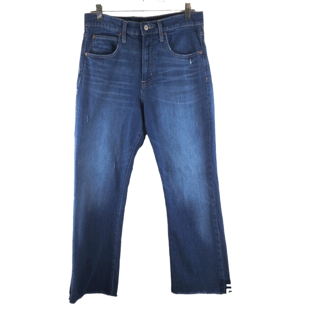 Gap Ankle Flare Jeans Womens 6 High Rise Stretch Distressed